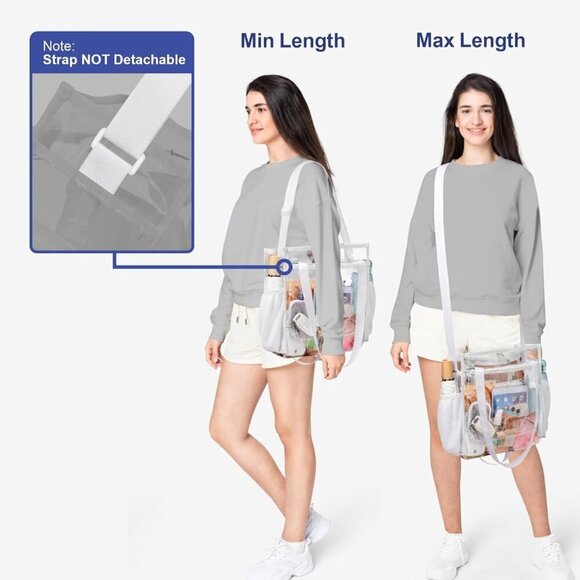 Clear Bag 12x6x12 Stadium Approved - Clear Tote Bag for Sport Events Game Day Co - Picture 6 of 9